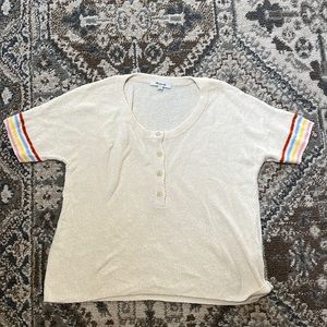 Madewell rainbow stripe sleeve tee, S